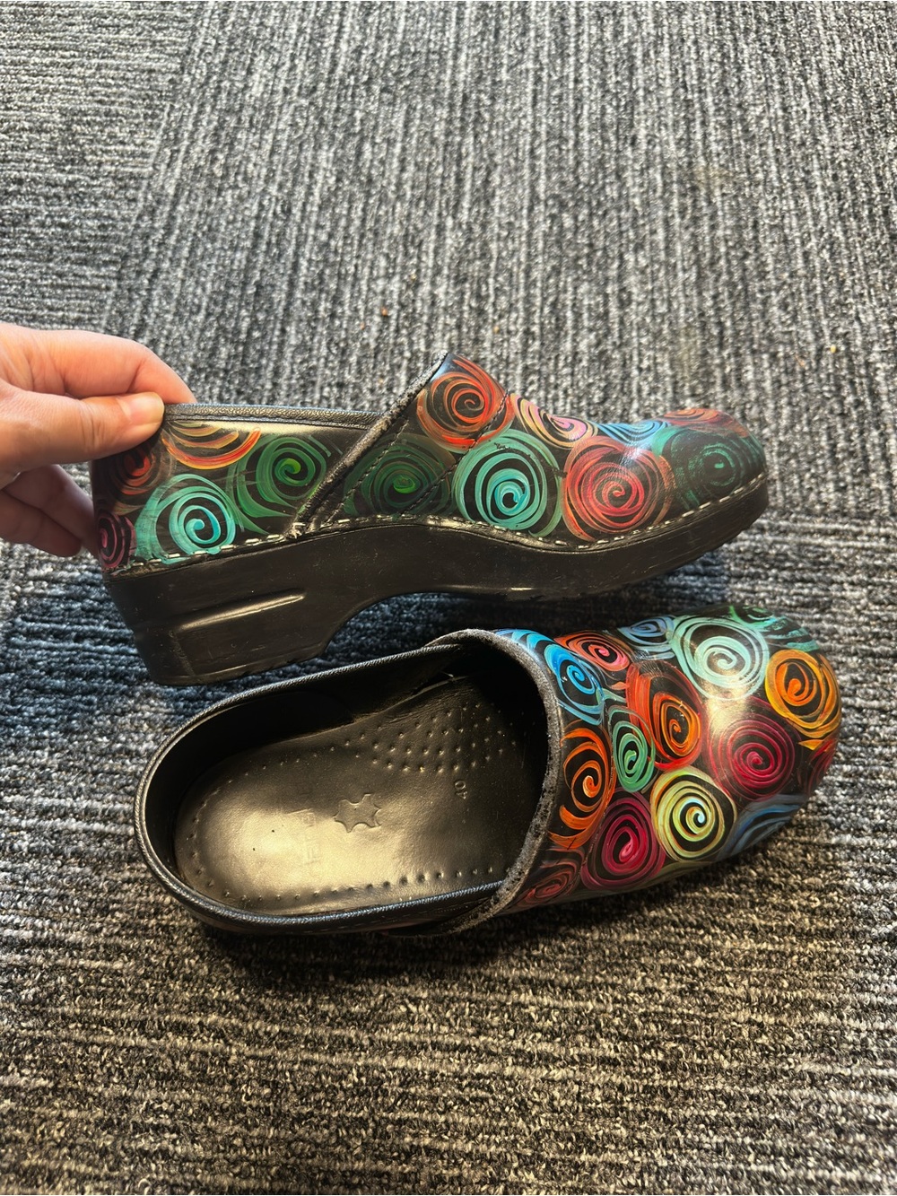 Dansko Women's Multicolor Swirl Clogs - Black Base